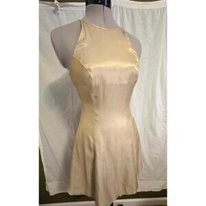 Vintage Halter Neck Mini Metallic/Gold niki originals size 4 Dress
